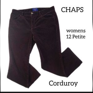 CHAPS DENIM CORDUROY WOMENS BROWN JEANS SIZE 12P